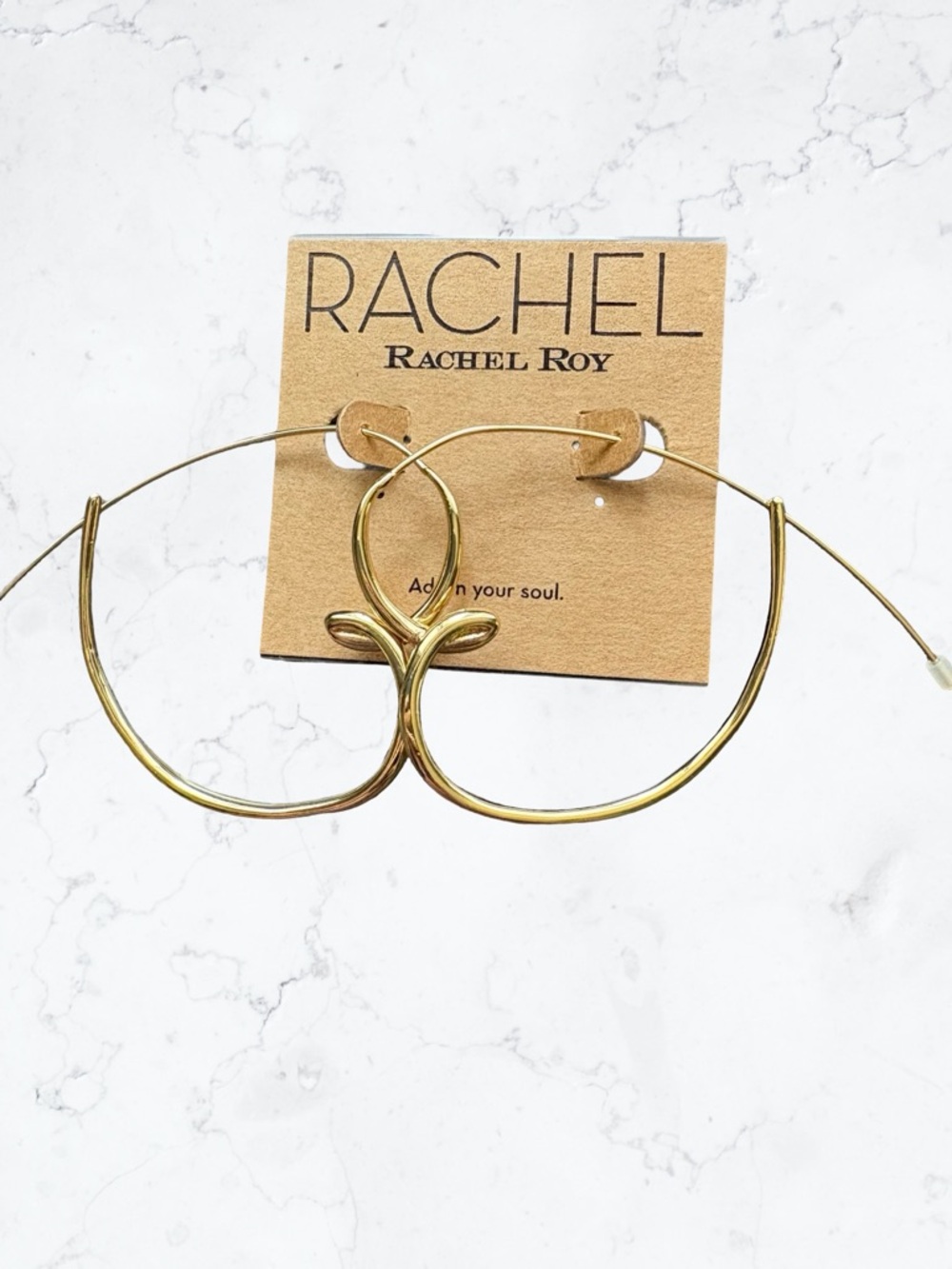 Rachel Roy Gold Leaf Hoop Earrings